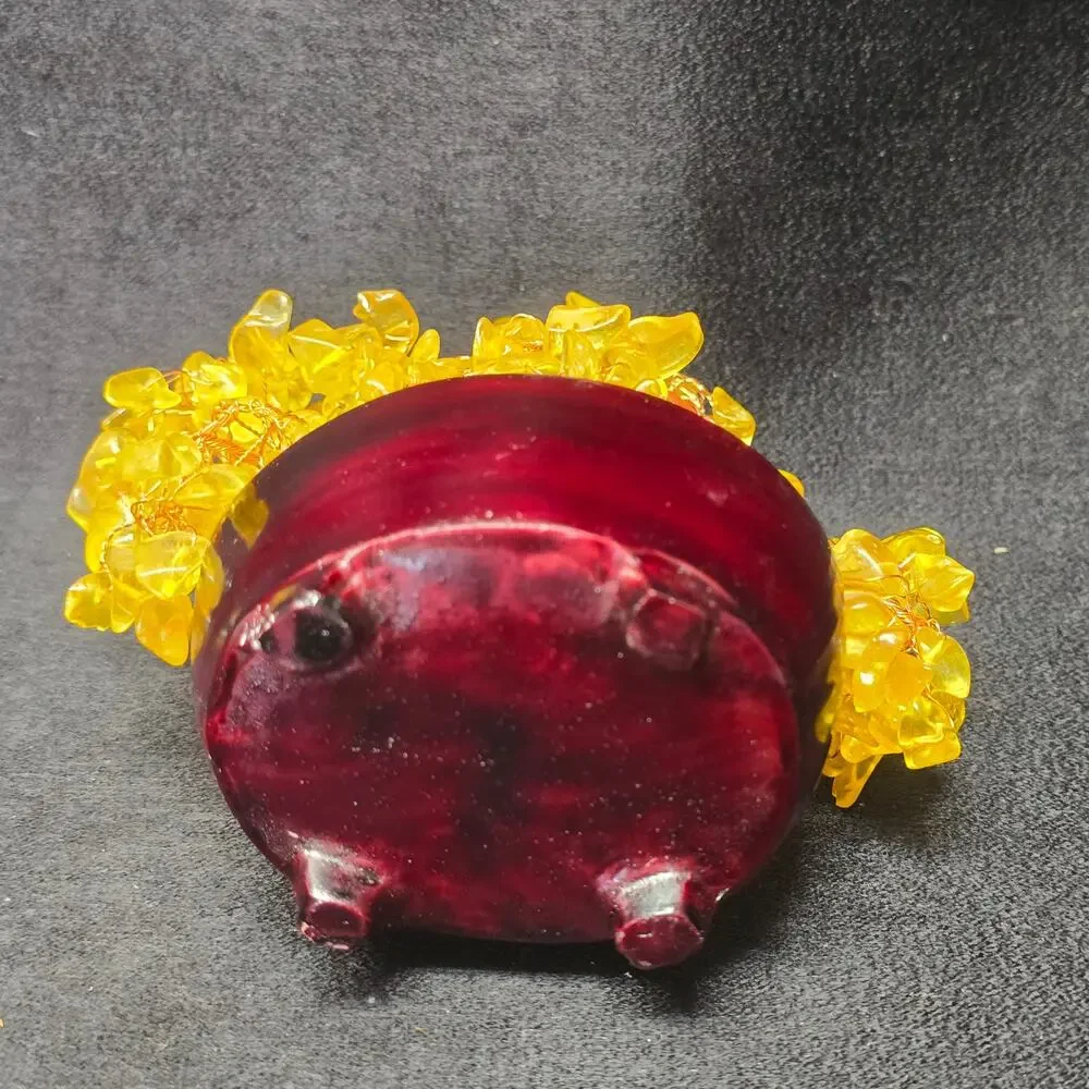 Feng Shui Citrine Gem Tree & Coins Symbolizes Good Fortune Wealth & Prosperity